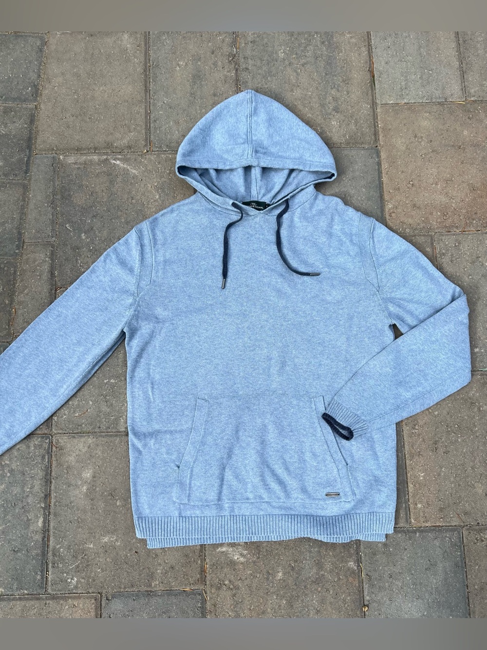 Rodd & Gunn Blue Cotton Knit Hoodie Sweater Size L